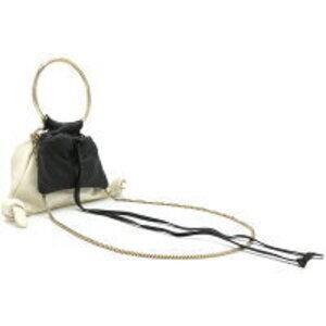 Chloe Pochette Handbag Drawstring Bag White Arlene Black